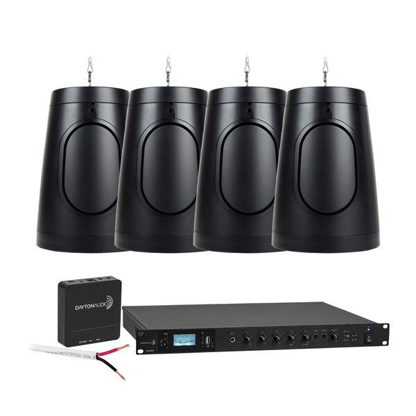 Main product image for Commercial Four Speaker Sound System for Small Cafe Bar Restaurant Brewery Starter Package with FREE Wi-Fi Streamer Black300-6640